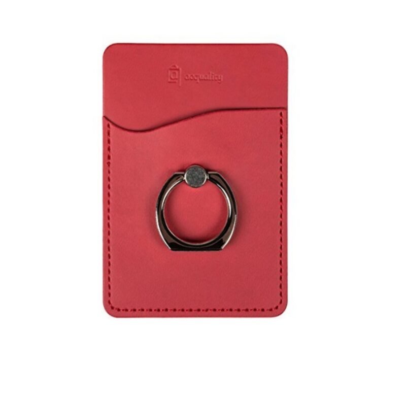 Custom Leather Cell Phone Wallet with Ring Stand - 2