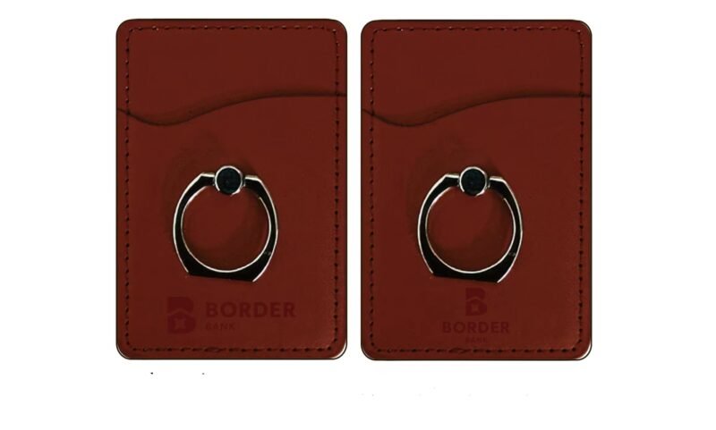 Custom Leather Cell Phone Wallet with Ring Stand - 3