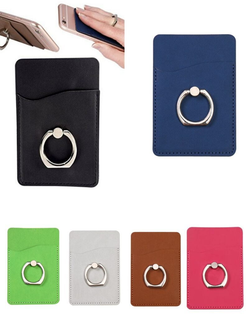 Custom Leather Cell Phone Wallet with Ring Stand - 7