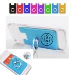 Custom Adhesive Cell Phone Wallet With Ring Stand