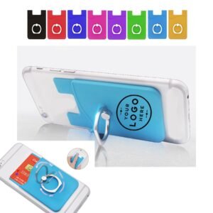 Custom Adhesive Cell Phone Wallet With Ring Stand