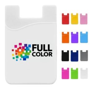 Custom Custom Silicone Full Color Imprint Smart Phone Wallet W/ Adhesive Back