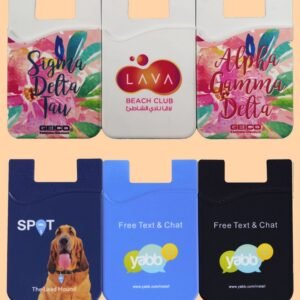 Custom Full Color Print Silicone Stick on Cell Phone Wallet with Pocket for Credit Card