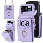 Custom Leather Phone Wallet Pouch with Card Holder and Ring