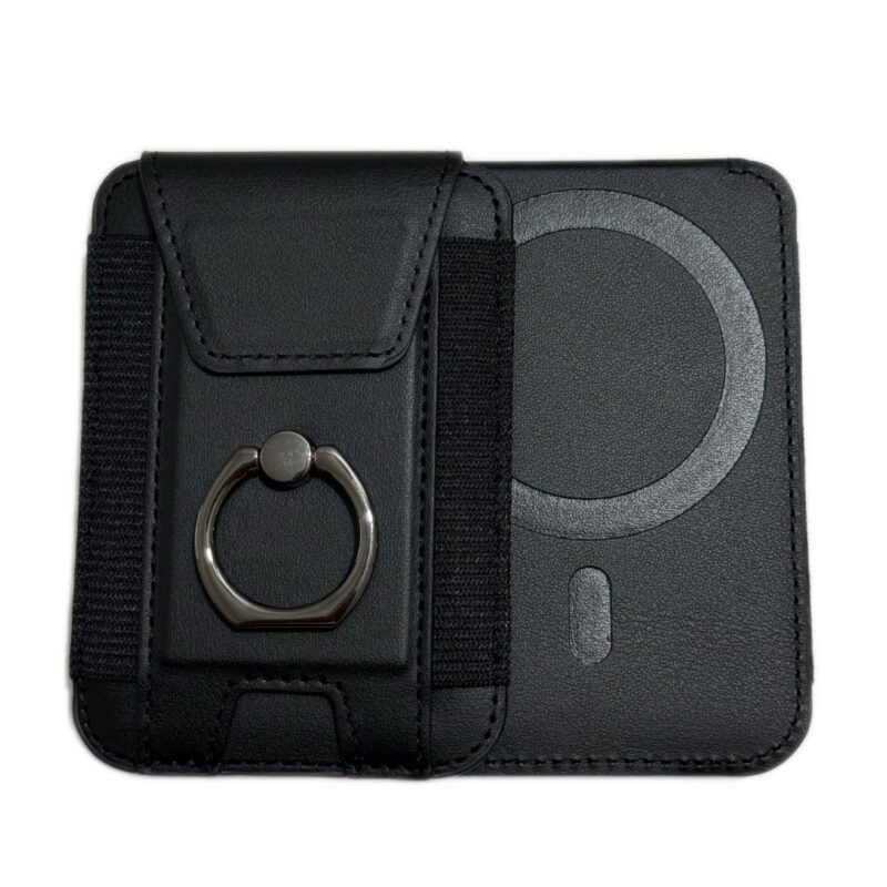 Custom Magnetic PU Leather Phone Wallet with Ring Holder - 2