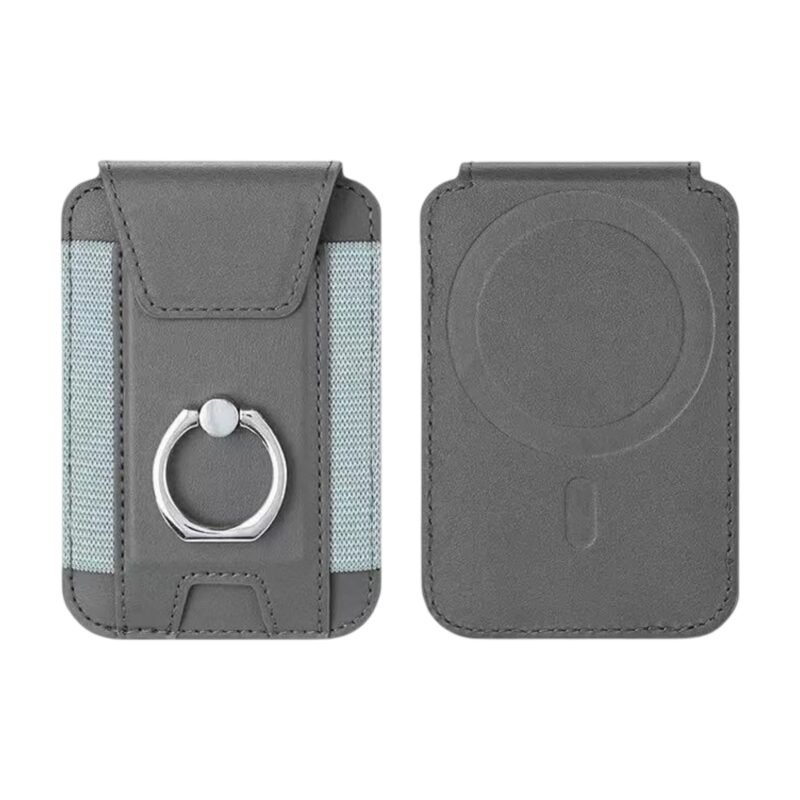 Custom Magnetic PU Leather Phone Wallet with Ring Holder - 8