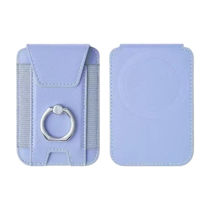 Custom Magnetic PU Leather Phone Wallet with Ring Holder - 9