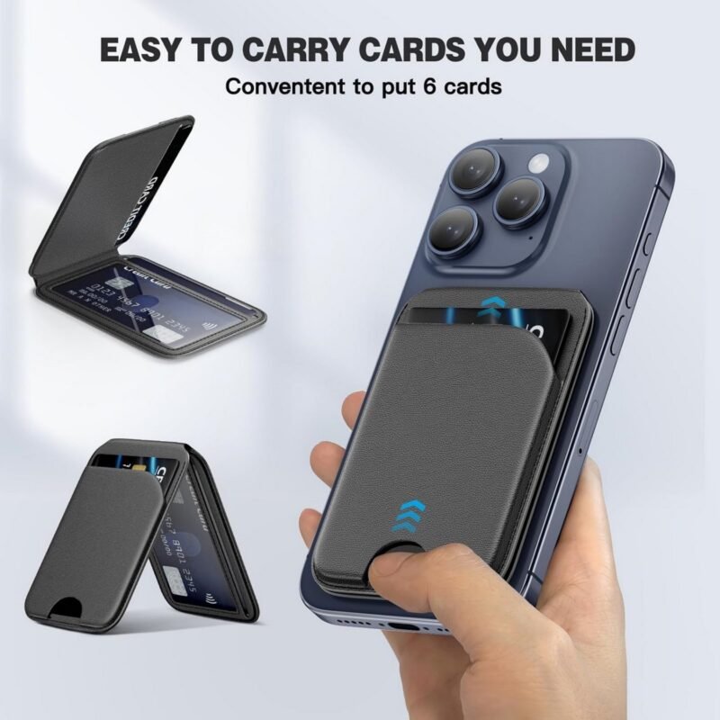 Custom Magnetic Phone Wallet Stand Adjustable Card Holder - 4