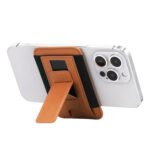 Custom Magnetic Two Fold Phone Slide Card Holder Cell Phone Wallet Stand - 1
