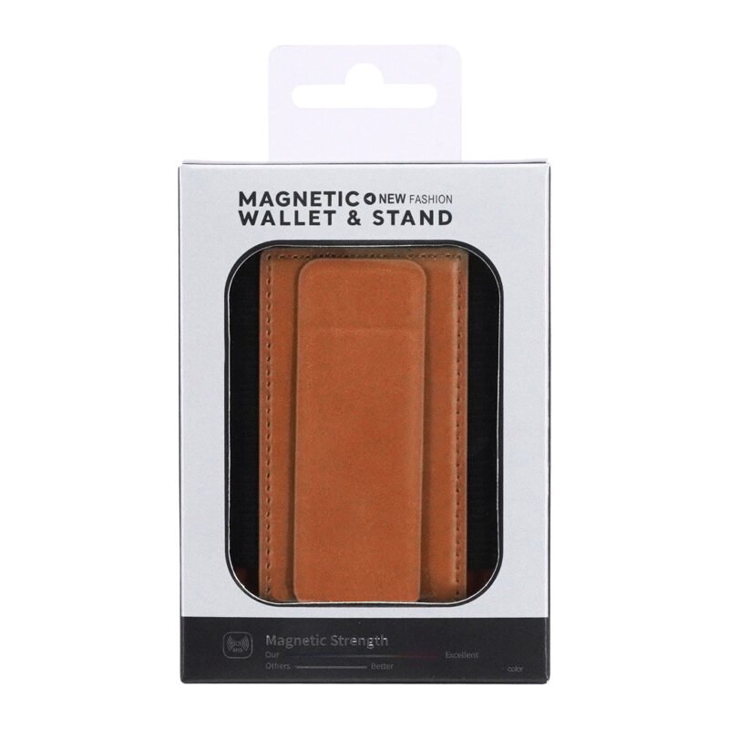 Custom Magnetic Two Fold Phone Slide Card Holder Cell Phone Wallet Stand - 7