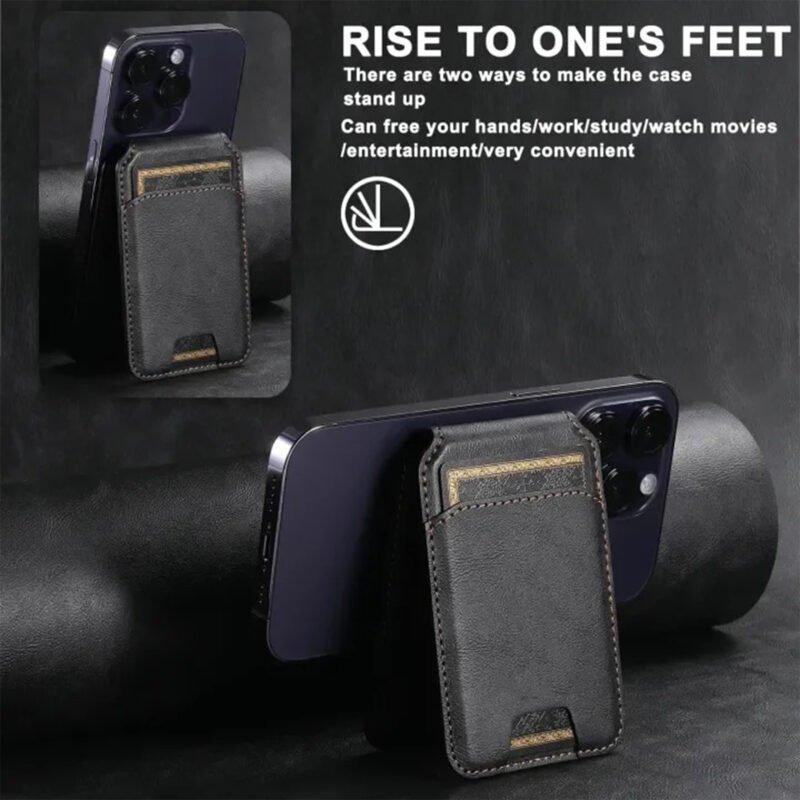 Custom PU Leather Magnetic Card Phone Wallet - 1