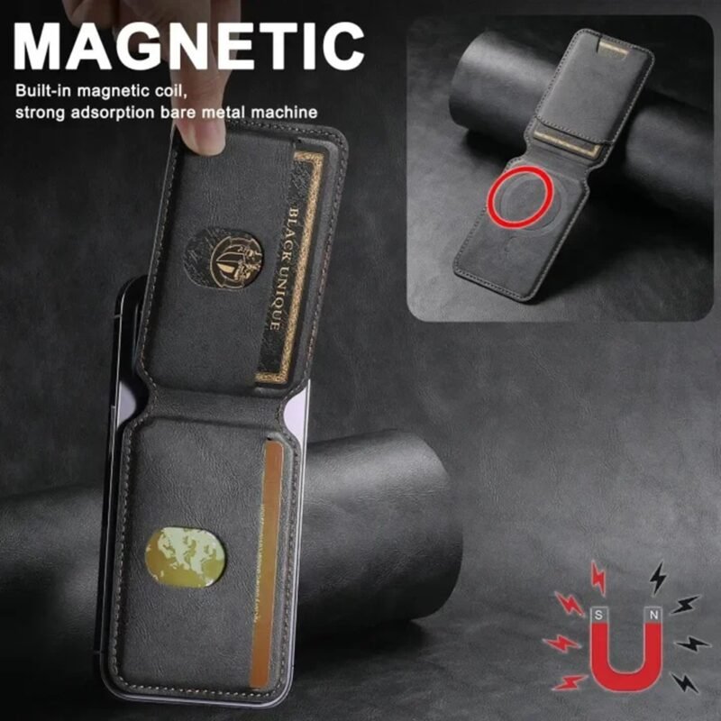 Custom PU Leather Magnetic Card Phone Wallet - 3
