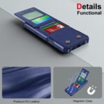 Custom PU Leather Magnetic Phone Wallet Card Holder Phone Case With Phone Stand - 6