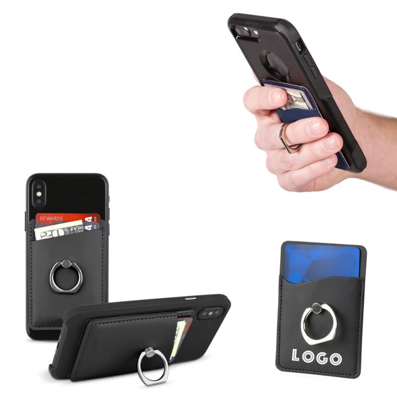 Custom Pu Phone Wallet With Ring - 1