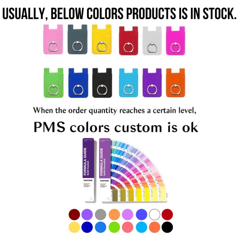 Custom Silicone Mobile Phone Wallet Card Holder with Ring Stand - 1