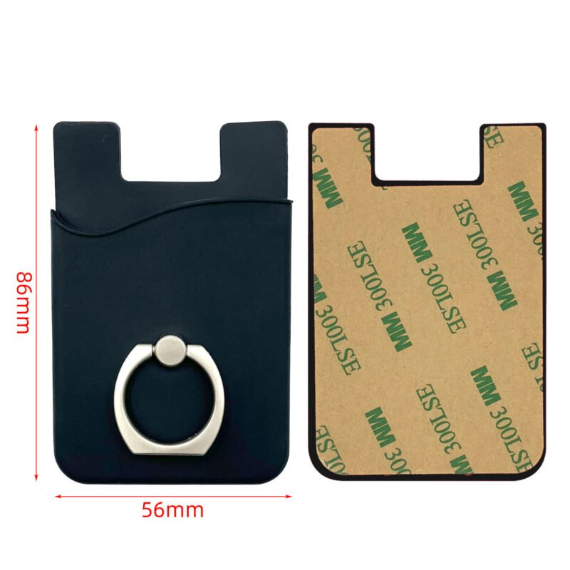 Custom Silicone Mobile Phone Wallet Card Holder with Ring Stand - 2