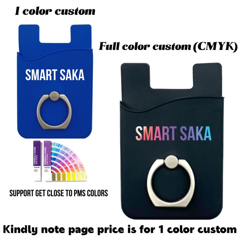 Custom Silicone Mobile Phone Wallet Card Holder with Ring Stand - 3
