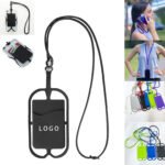 Custom Silicone Neck Lanyard Cell Phone Wallet
