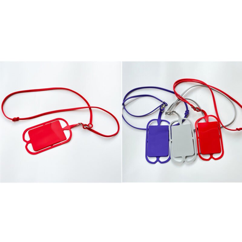 Custom Silicone Neck Lanyard Cell Phone Wallet - 3