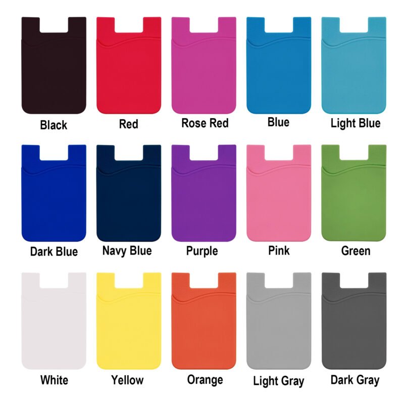 Custom Silicone Phone Wallet Sleeve Pocket Stick-on Credit Card Holder 01 - 1