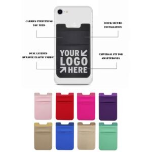 Custom Double Pocket Spandex Lycra Cell Phone Wallet/Card Holder