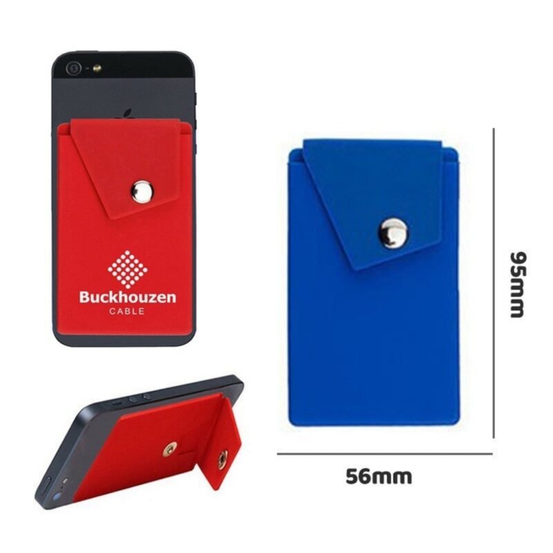 Custom Silicone Button Phone Wallet with Stand - 2