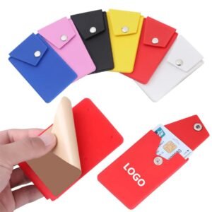 Custom Silicone Button Phone Wallet with Stand