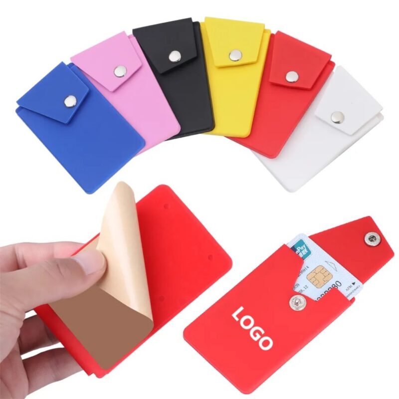 Custom Silicone Button Phone Wallet with Stand