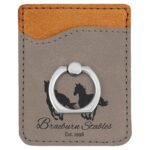 Custom Laserable Leatherette Phone Wallet with Silver Ring