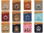 Custom 2.38" x 3.13" Laserable Leatherette Phone Wallet with Ring