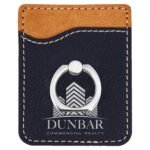 Custom 2.38" x 3.13" Laserable Leatherette Phone Wallet with Ring - 8