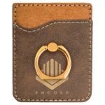 Custom 2.38" x 3.13" Laserable Leatherette Phone Wallet with Ring - 9