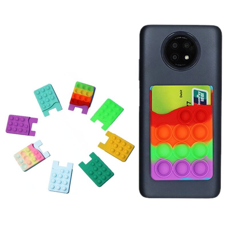 Custom Silicone Pop Bubble Phone Wallet Holder - 3