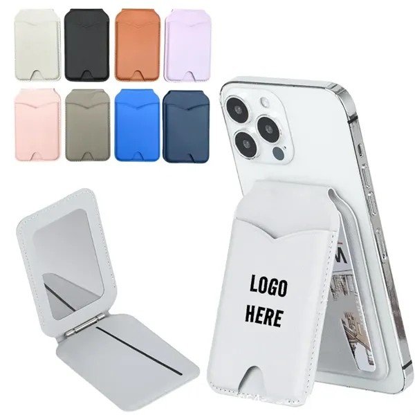 Magnetic-Phone-Wallet-With-Mirror-GG4898 Custom Magnetic Phone Wallet With Mirror