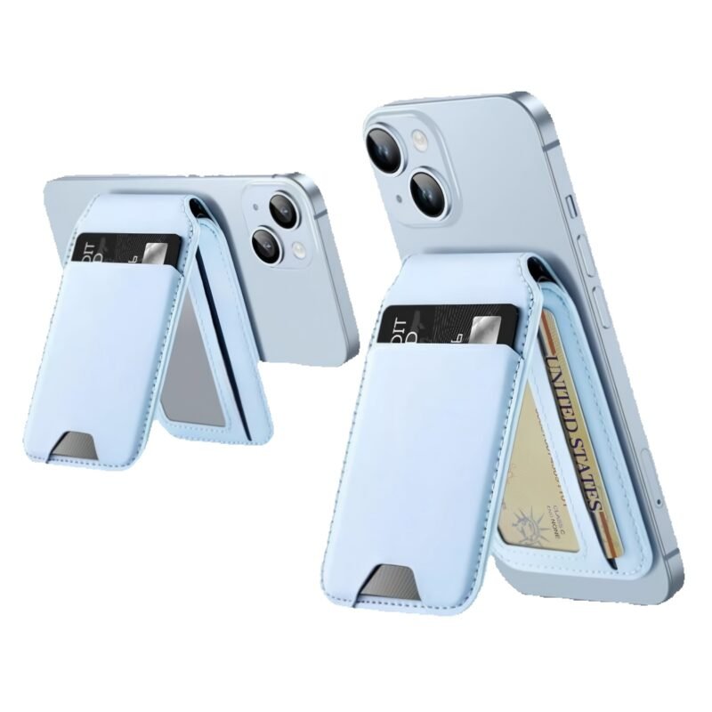 Custom Magnetic Vegan Leather Phone Wallet with Adjustable Stand - 5