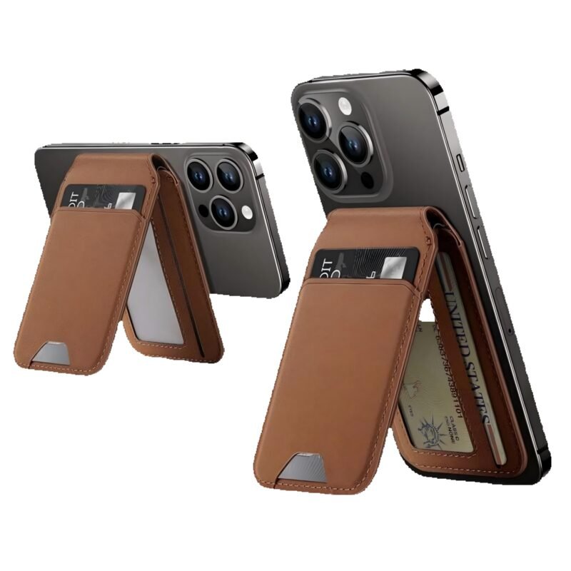 Custom Magnetic Vegan Leather Phone Wallet with Adjustable Stand - 6
