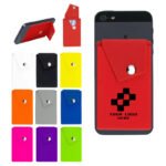 Custom Silicone Phone Wallet Stand with Button Pocket