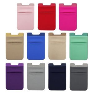 Custom Dual-Pocket Spandex Adhesive Phone Wallet