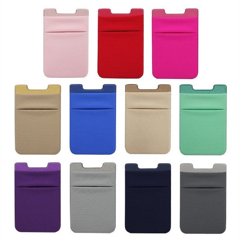 Custom Dual-Pocket Spandex Adhesive Phone Wallet