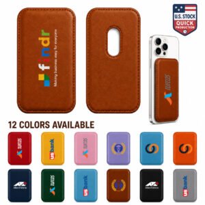 Custom PU Leather MagSafe Compatible Magnetic Phone Wallet - LOW MOQ: 50