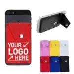Custom Phone Wallet Stick-On Stand with Button Pocket