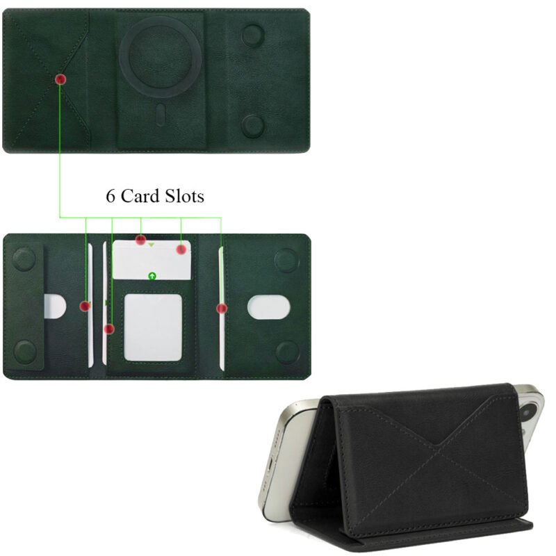 Custom Magnetic Stand Phone Wallet With 6 Card Holder - 1