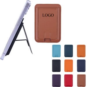 Custom PU Leather Magnetic Phone Wallet Stand