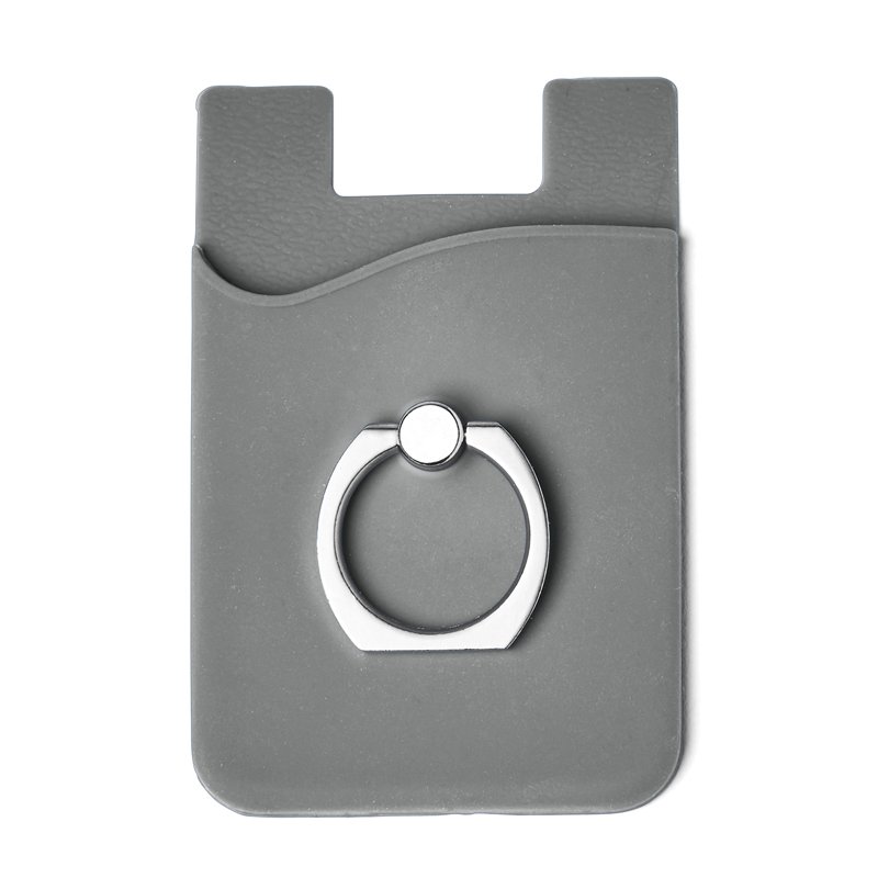 Custom Silicone Phone Wallet With Finger Ring - 1
