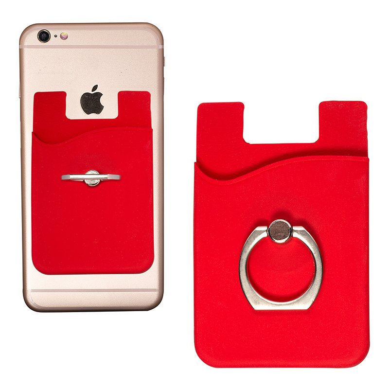 Custom Silicone Phone Wallet With Finger Ring - 3